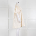 Ssone Cream Cotton Puff Sleeve Tunic Dress