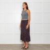 Wyse Grey Black Pink Animal Print Elasticated Waist Skirt