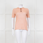 Joseph Peach Fine Cashmere Short Sleeve Top