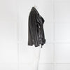 Jane and Tash Oversized Unlined Black Leather Aviator Jacket