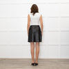 Sandro Black Leather Wrap Mini Skirt with Frill Detailing