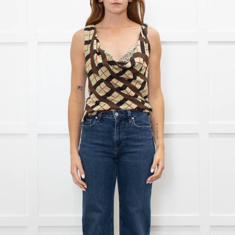Vivienne Westwood Tattersall Piquet Brown Check Anna Top