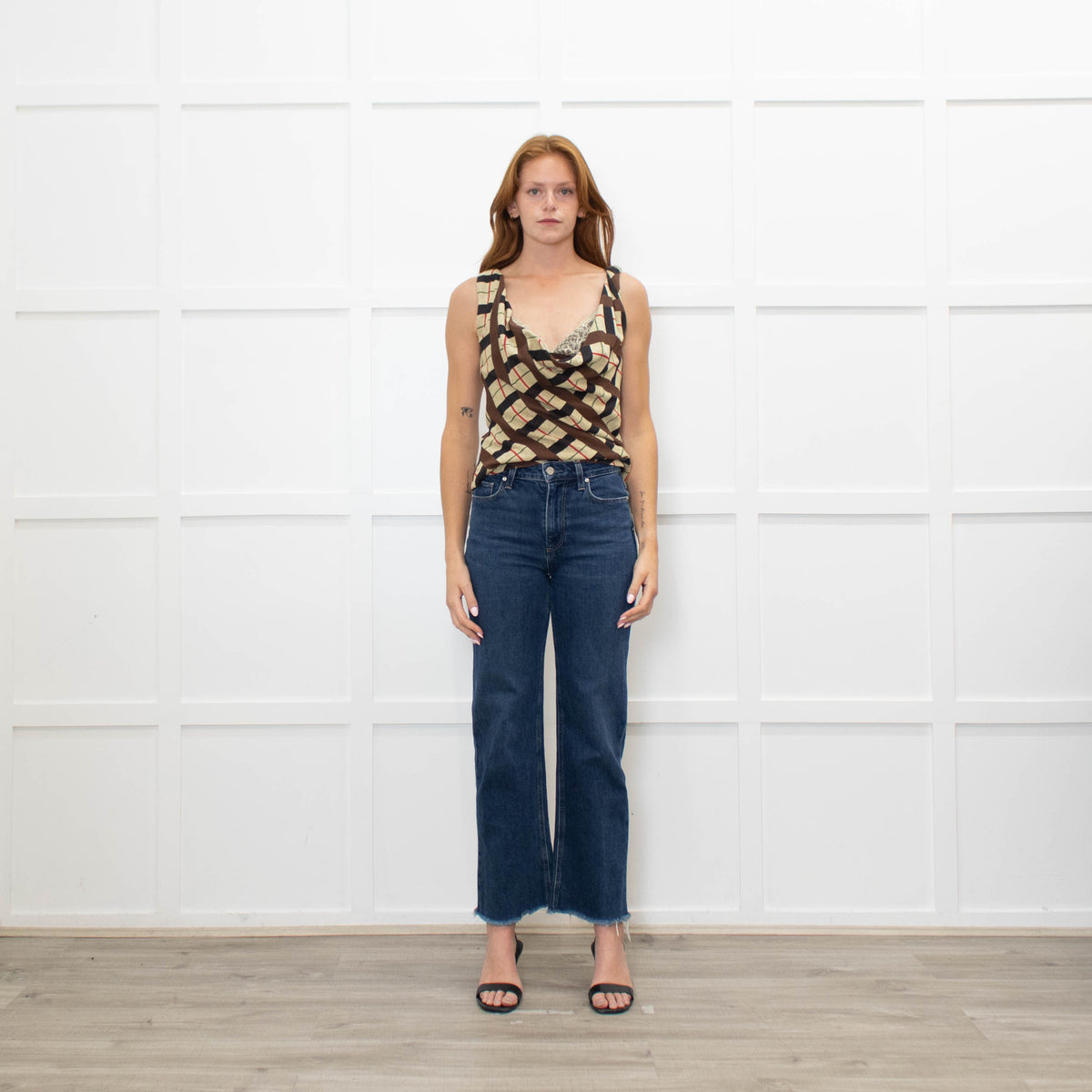 Vivienne Westwood Tattersall Piquet Brown Check Anna Top