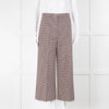 MSGM Brown Dogtooth Wide Leg Trousers