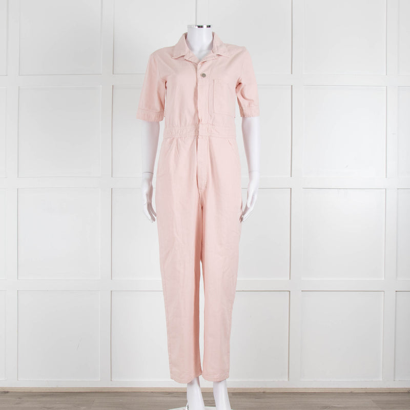 Seventy & Mochi Pale Pink Cotton Jumpsuit