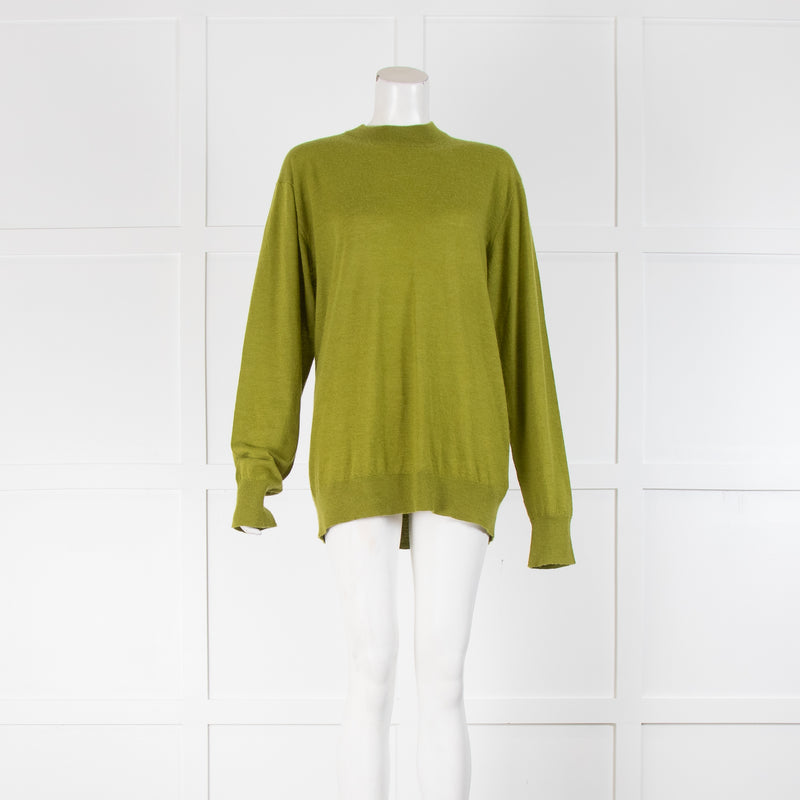 Raey Green Light Crew Neck Jumper With Open Back