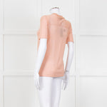 Joseph Peach Fine Cashmere Short Sleeve Top