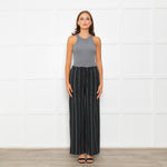 Free People Black Green Striped Cotton Trousers