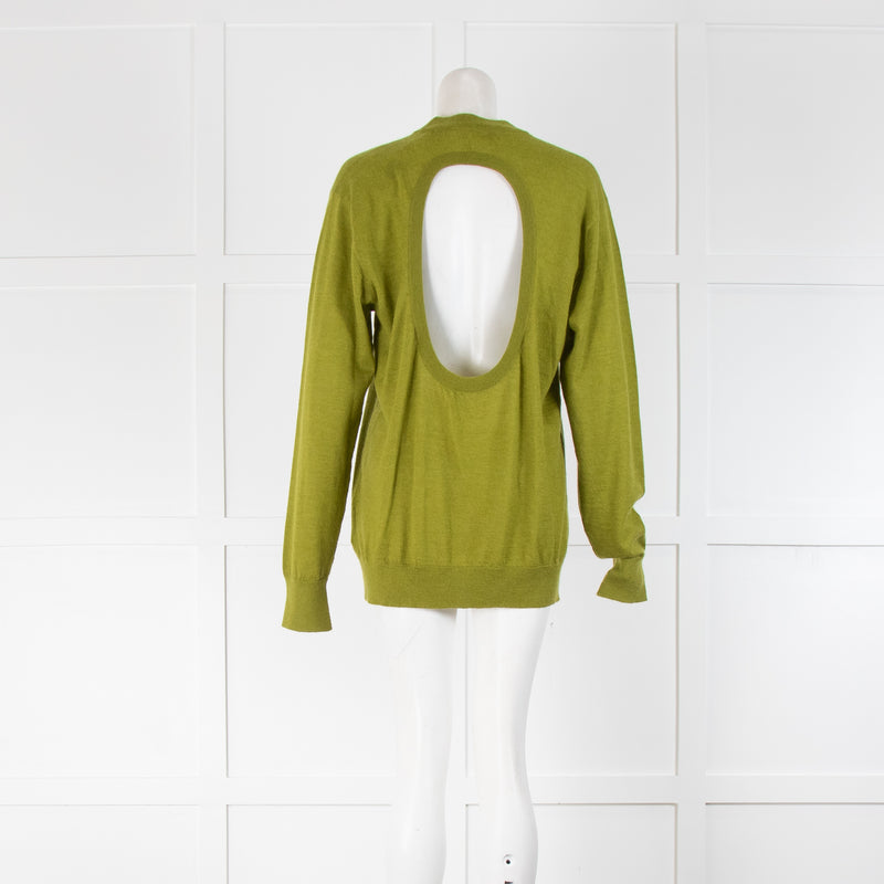 Raey Green Light Crew Neck Jumper With Open Back