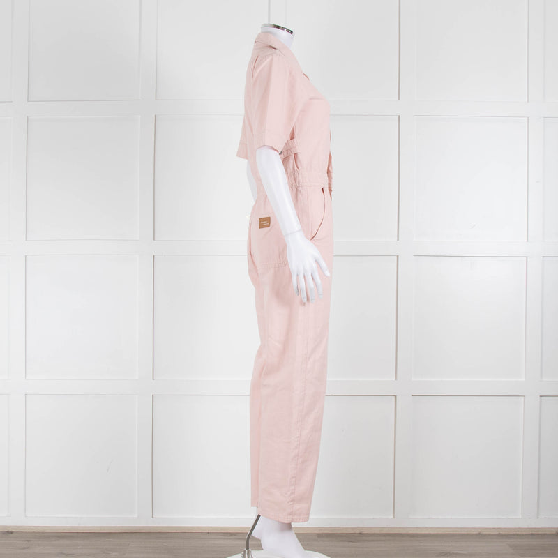 Seventy & Mochi Pale Pink Cotton Jumpsuit