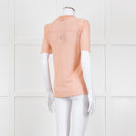 Joseph Peach Fine Cashmere Short Sleeve Top