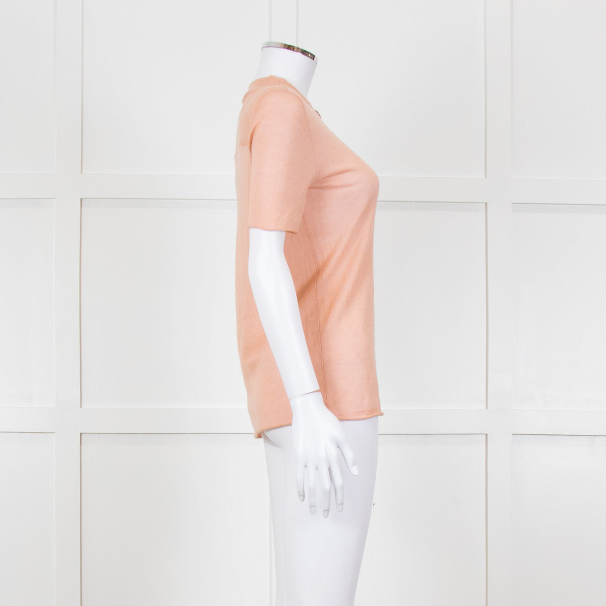 Joseph Peach Fine Cashmere Short Sleeve Top