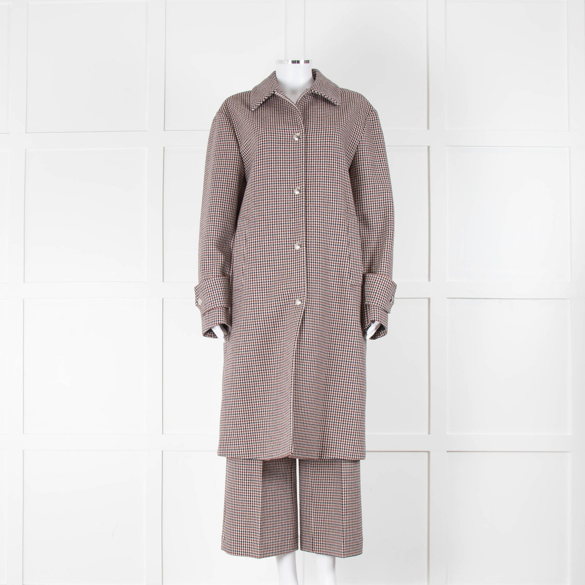 MSGM Brown Dogtooth Coat