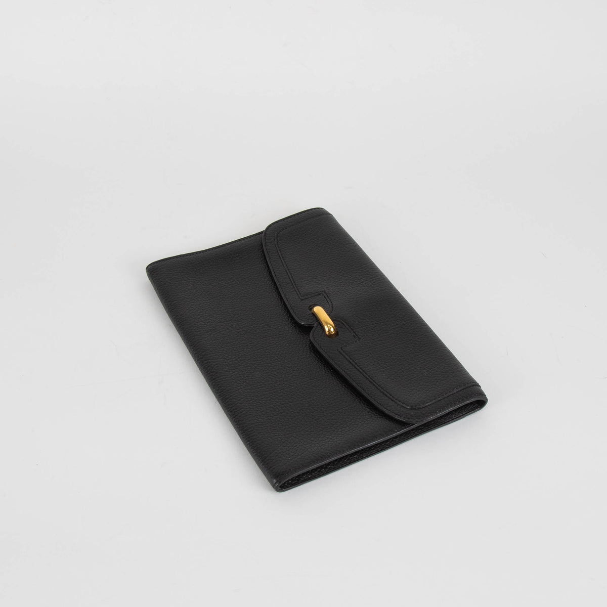 Delvaux Black Grainy Leather Pochette