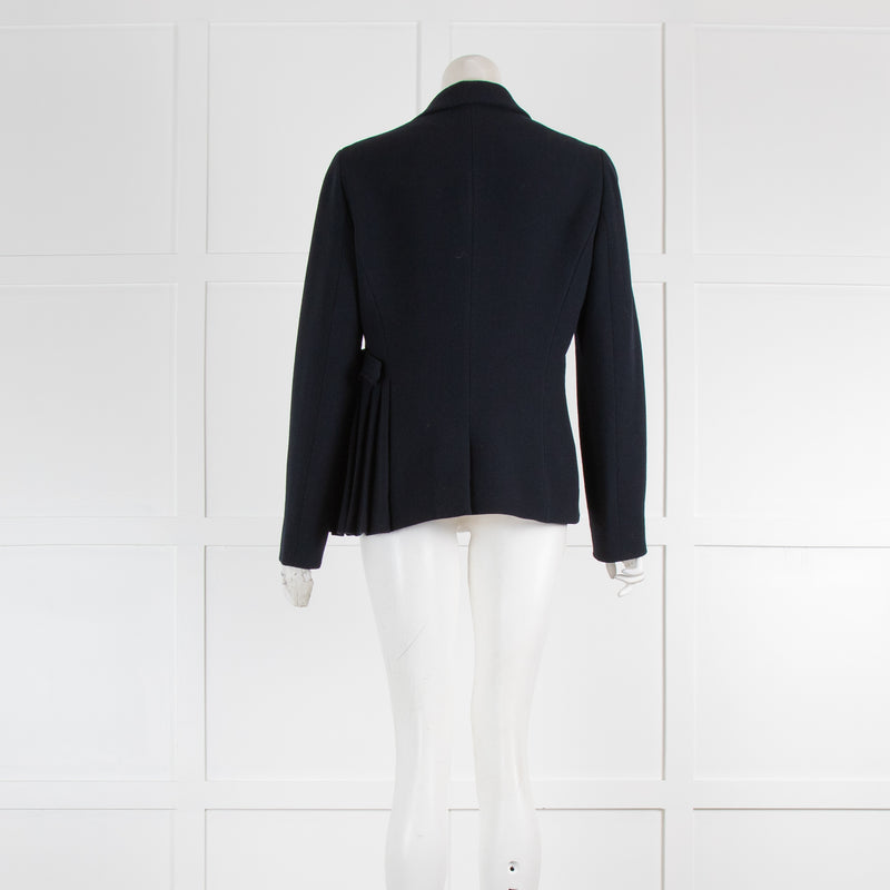 Christian Dior Navy Cream Sleeveless Dress With Jacket
