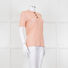Joseph Peach Fine Cashmere Short Sleeve Top