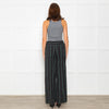 Free People Black Green Striped Cotton Trousers
