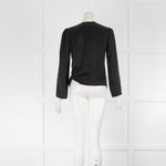 Realisation Par Black Silk Tie Front Blouse