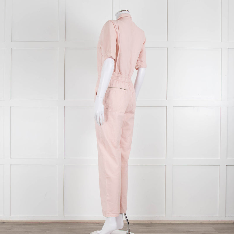 Seventy & Mochi Pale Pink Cotton Jumpsuit