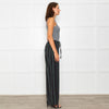 Free People Black Green Striped Cotton Trousers