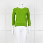 Joseph Green Metalic Shoulder Button Round Neck Jumper