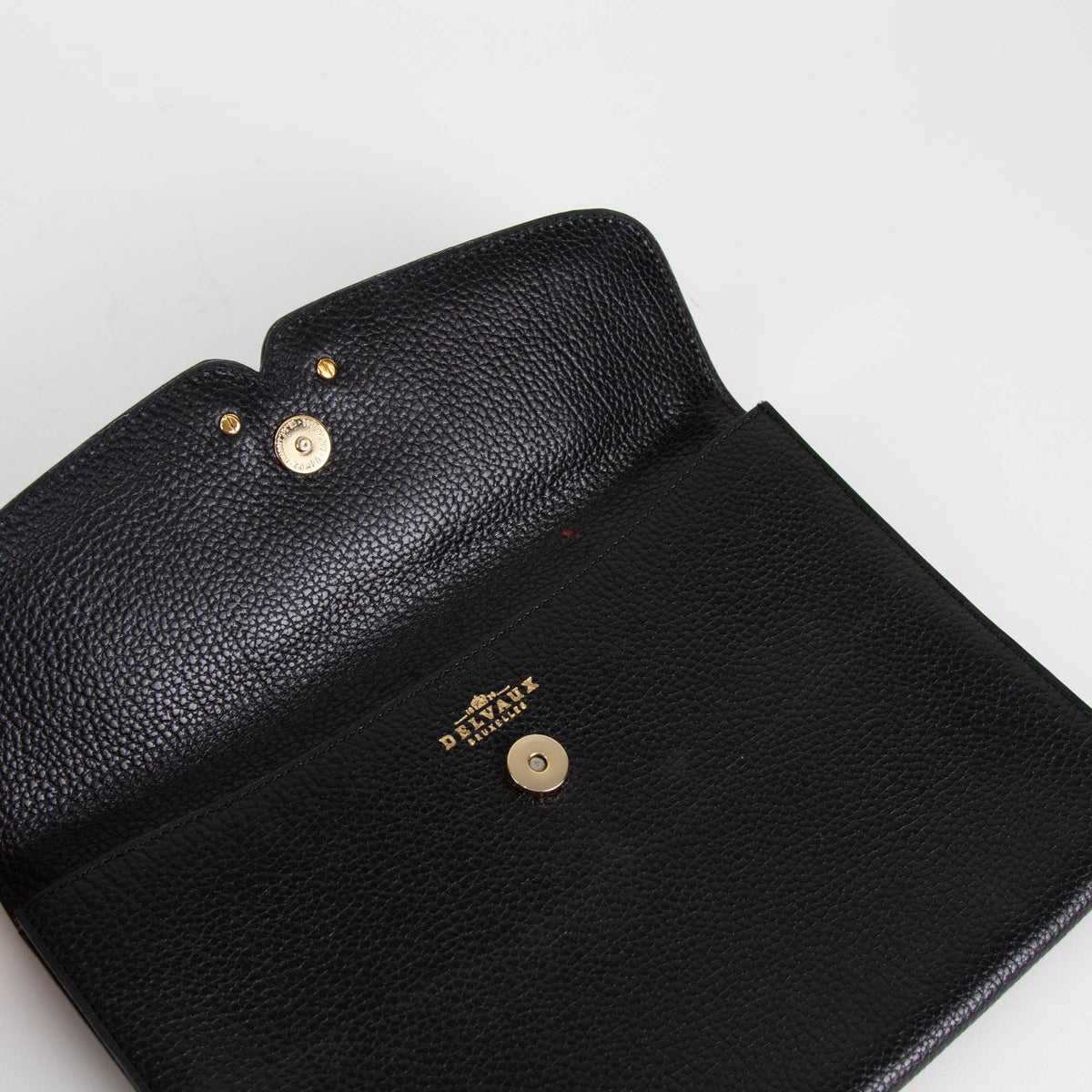 Delvaux Black Grainy Leather Pochette