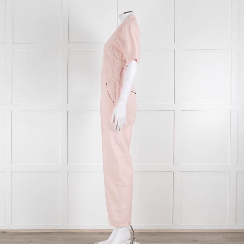 Seventy & Mochi Pale Pink Cotton Jumpsuit