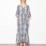 Primrose Park Grey Snakeprint Ruffle Sleeve Maxi Alice Dress