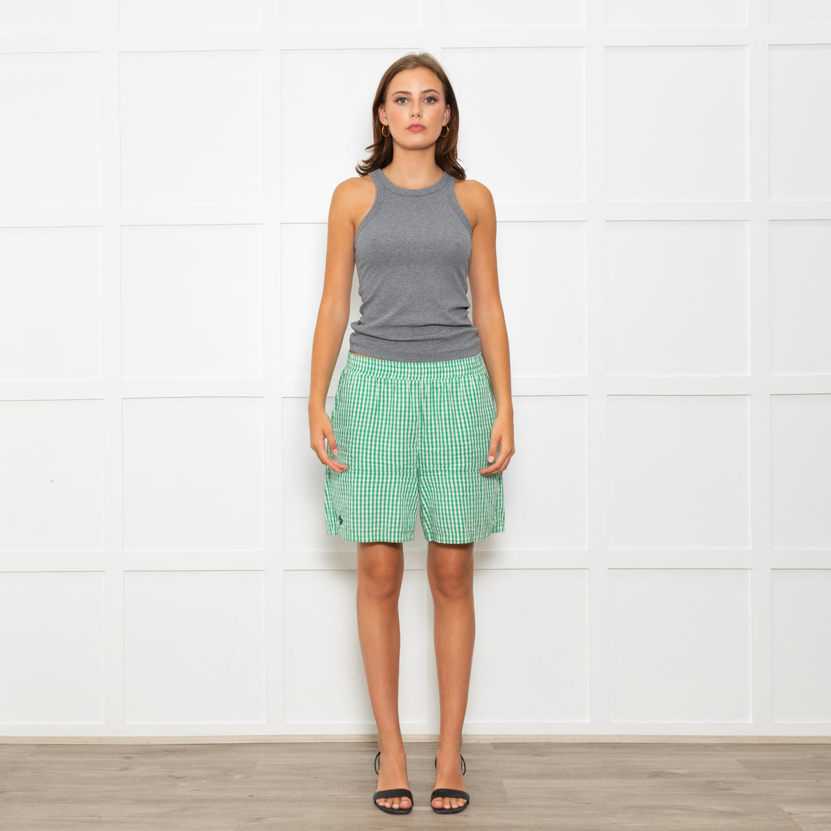 Resume Green Gingham Check Shorts