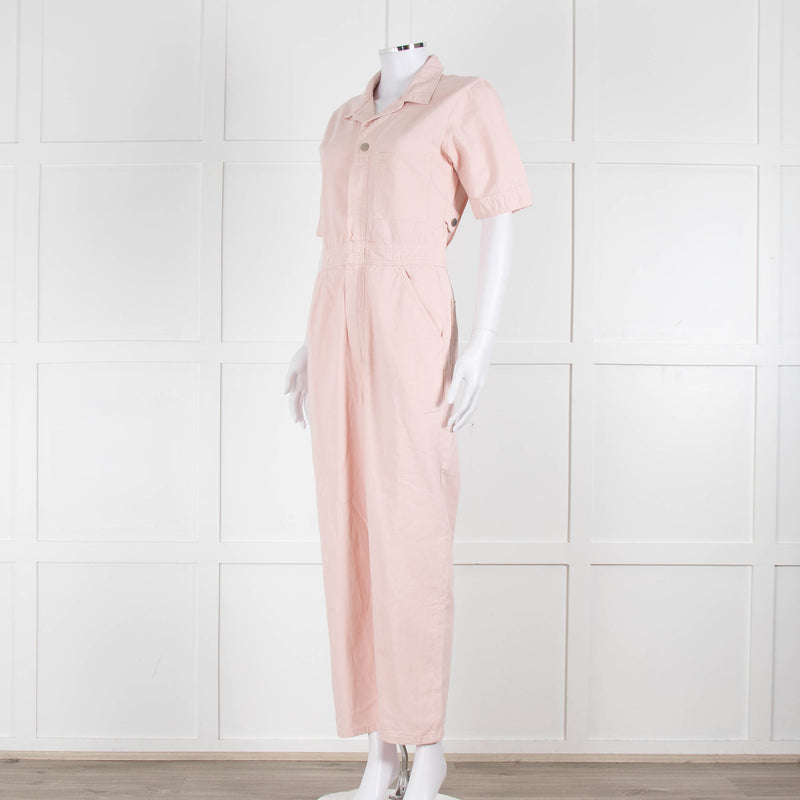 Seventy & Mochi Pale Pink Cotton Jumpsuit
