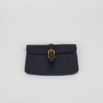 Delvaux Navy Grainy Leather Belt Pouch