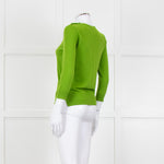 Joseph Green Metalic Shoulder Button Round Neck Jumper