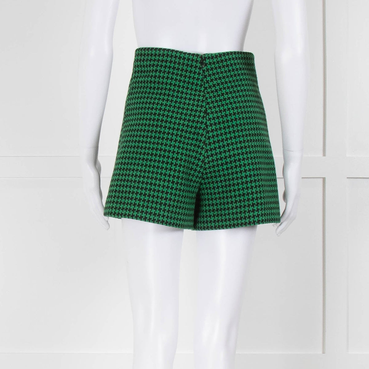 Glamoda Style X Sophie Hermann Green & Black Check Pied De Poule Shorts