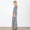 Primrose Park Grey Snakeprint Ruffle Sleeve Maxi Alice Dress