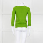Joseph Green Metalic Shoulder Button Round Neck Jumper