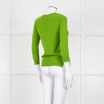 Joseph Green Metalic Shoulder Button Round Neck Jumper