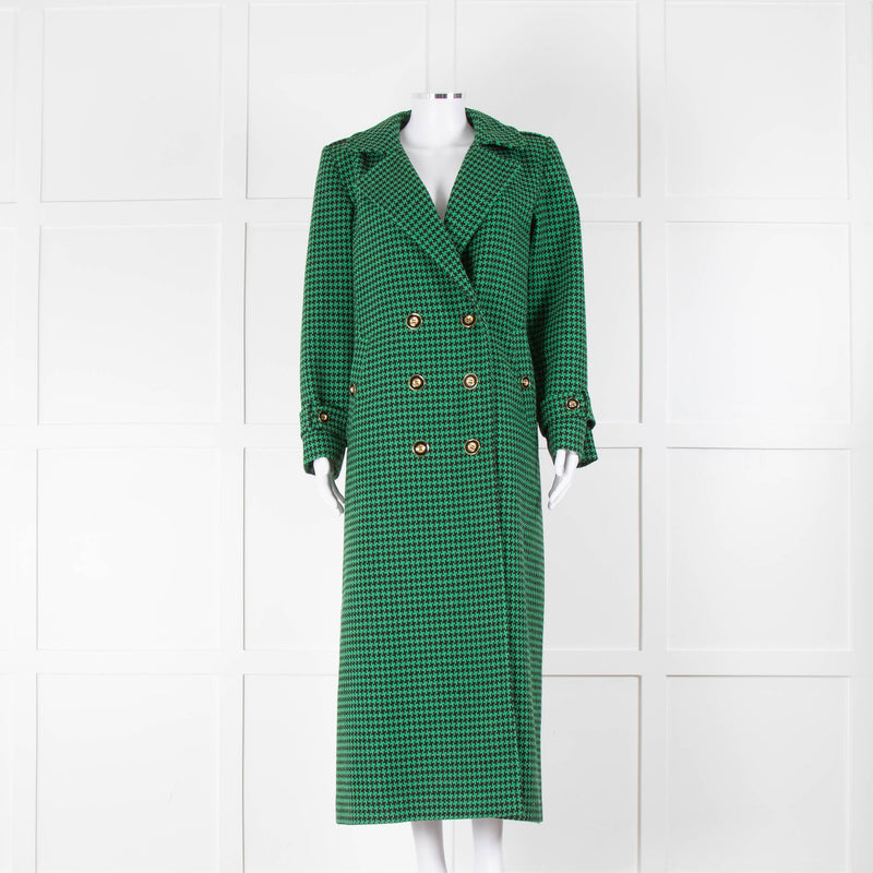 Glamoda Style X Sophie Hermann Green & Black Check Pied De Poule Coat