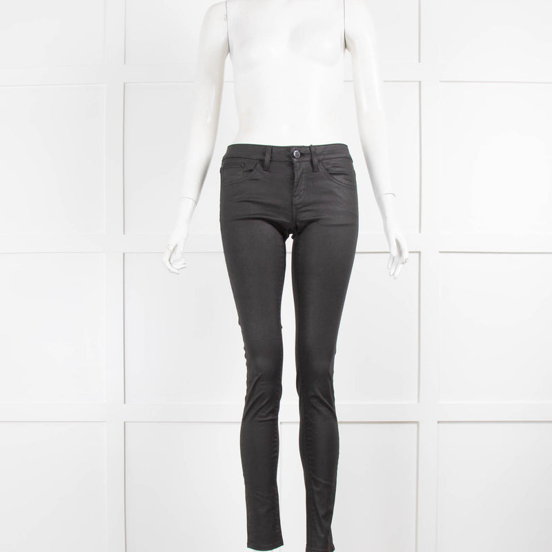 The Kooples Black Coated Skinny Jeans