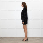 Zadig & Voltaire Black Sequin Collarless Jacket