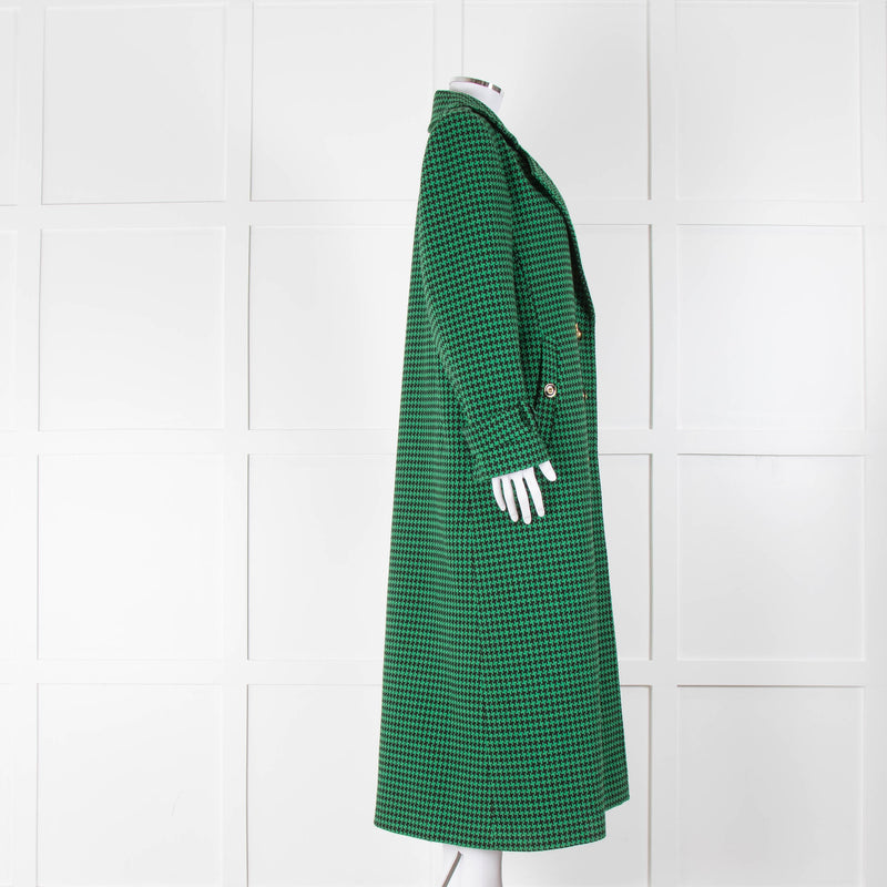 Glamoda Style X Sophie Hermann Green & Black Check Pied De Poule Coat