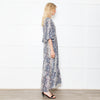 Primrose Park Grey Snakeprint Ruffle Sleeve Maxi Alice Dress