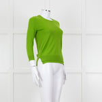 Joseph Green Metalic Shoulder Button Round Neck Jumper