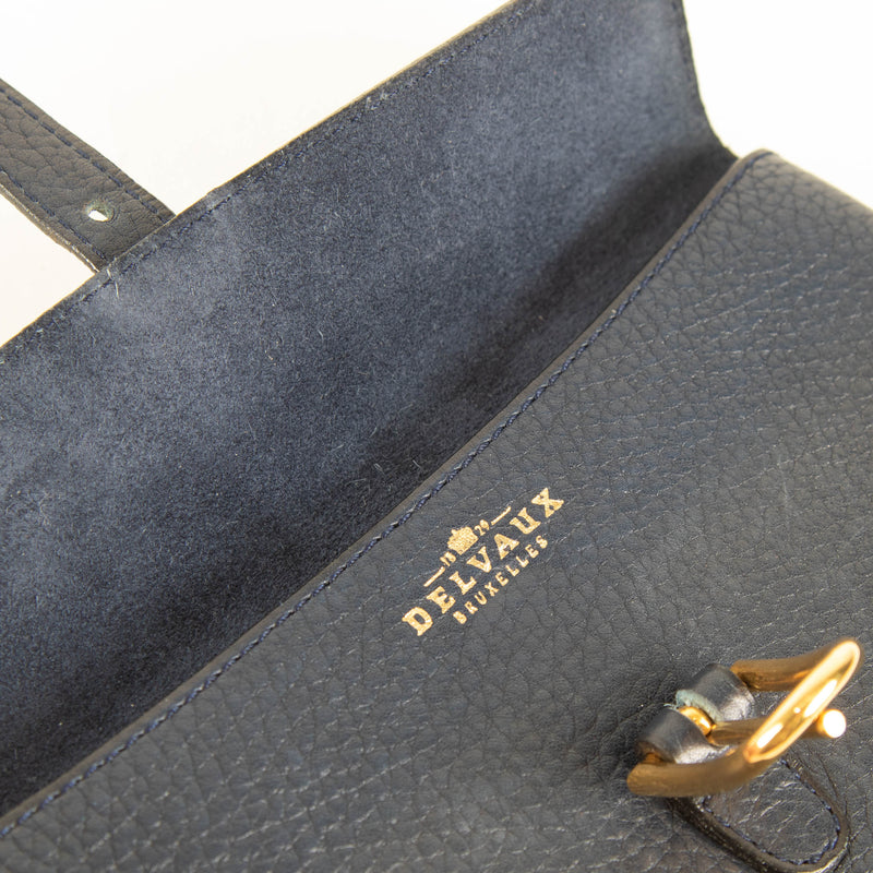 Delvaux Navy Grainy Leather Belt Pouch