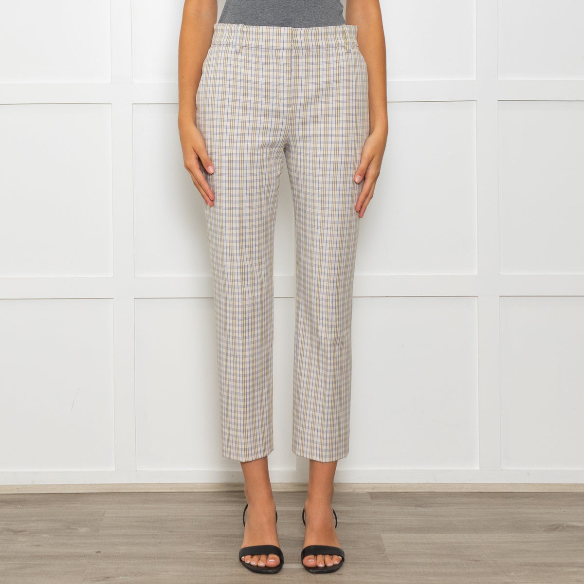 Tory Burch Blue Yellow Stretch Trousers