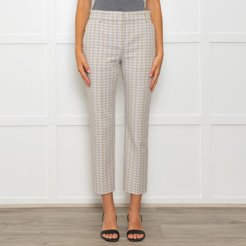 Tory Burch Blue Yellow Stretch Trousers