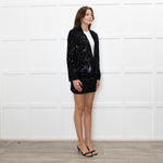 Zadig & Voltaire Black Sequin Collarless Jacket