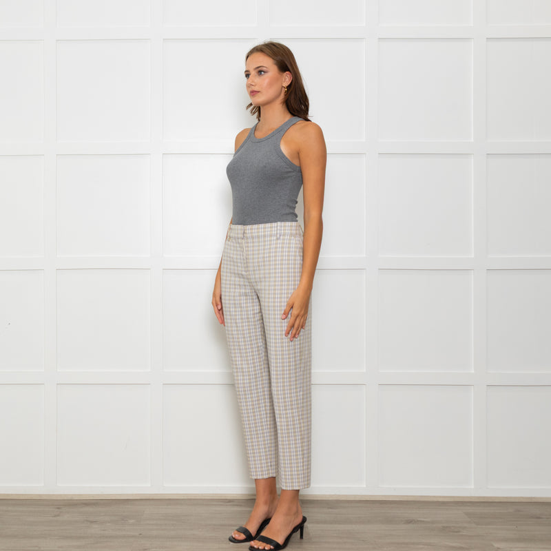 Tory Burch Blue Yellow Stretch Trousers