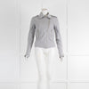 Paul & Joe Grey Silver Button Detail Zip Up Cotton Jacket