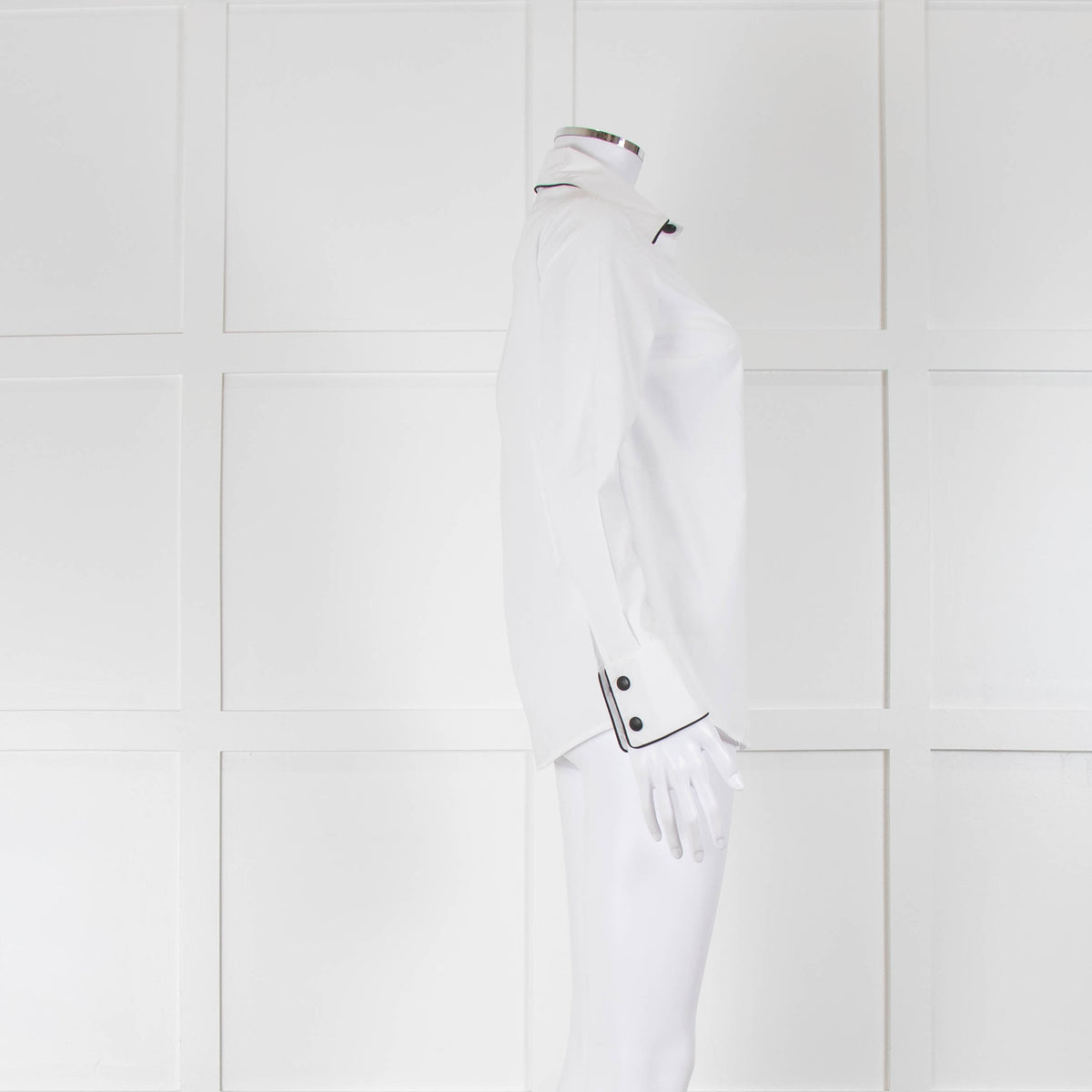 Glamoda Style X Sophie Hermann White Shirt With Black Buttons