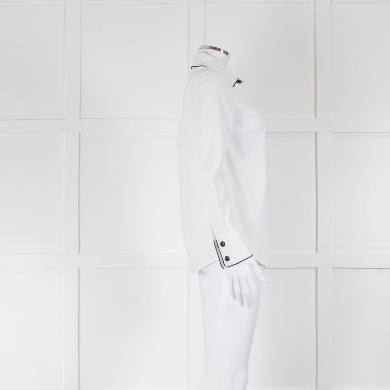 Glamoda Style X Sophie Hermann White Shirt With Black Buttons
